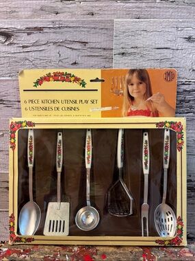 Vintage 6 Piece Toy Kitchen Utensil Play Set by JMD